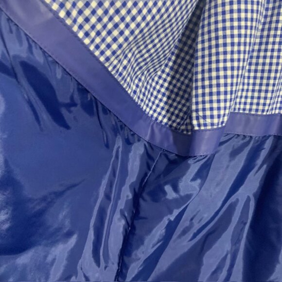 Totes Blue Hooded Coastal Granny Gorpcore Rain Jacket Gingham Lining - Size M - Picture 5 of 9